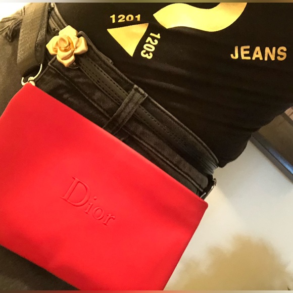 Authentic DIOR Red Restyled-Repurposed to Crossbody/ Fanny-Belt Bag Beauty Case - Picture 5 of 13